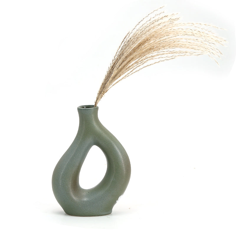 Best selling simple circle porcelain vases tabletop decor ceramic flower vase for home decoration