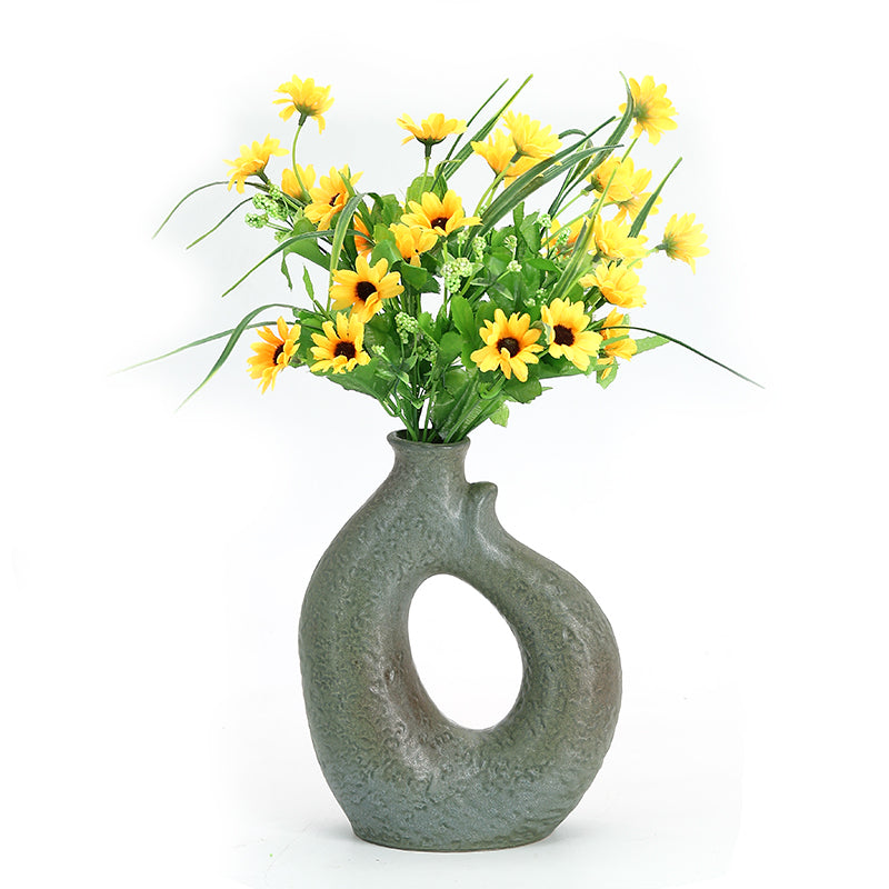Best selling simple circle porcelain vases tabletop decor ceramic flower vase for home decoration
