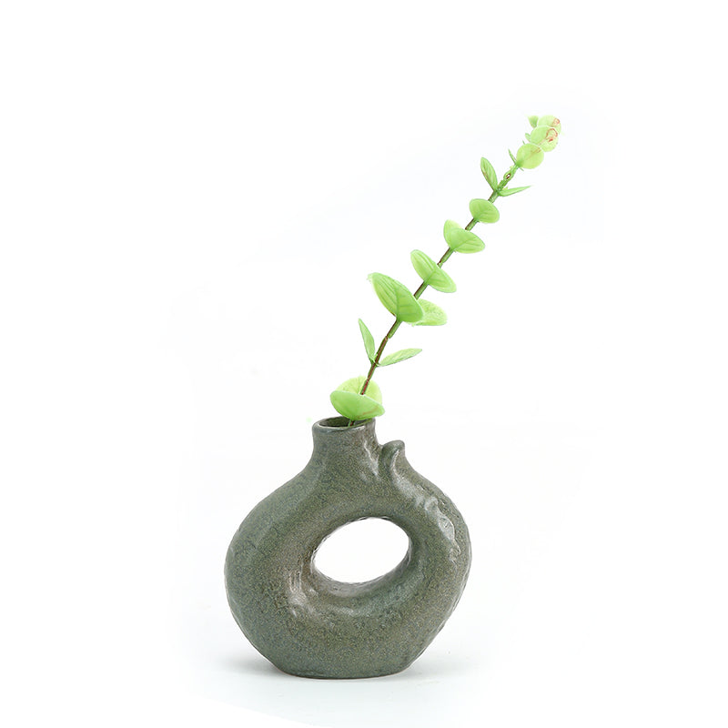 Best selling simple circle porcelain vases tabletop decor ceramic flower vase for home decoration
