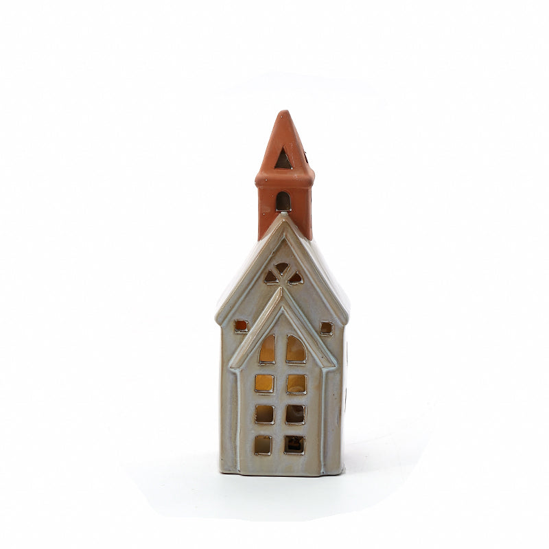 Customised Christmas  Decorations  Christmas table  Decor  Decorations Small LED Lights Ceramic Christmas Ornaments  Village House