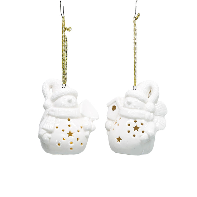 Christmas Ceramic decoration house with light elegant warmth house decor matte candle holder