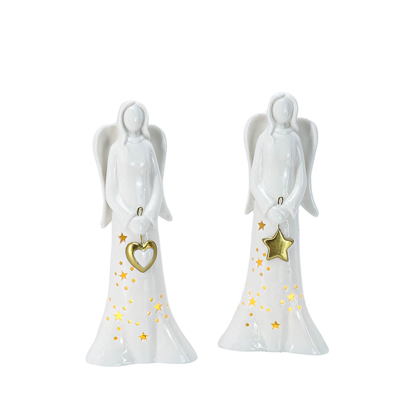 Xmas Gifts Table Top Decor Handmade Ceramic Home Decoration Christmas Angelceramic angel figurines angel ceramic Christmas home decor Angel