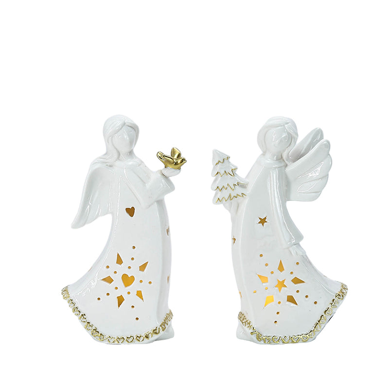 Xmas Gifts Table Top Decor Handmade Ceramic Home Decoration Christmas Angelceramic angel figurines angel ceramic Christmas home decor Angel