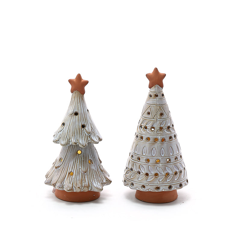 Ceramic lamp crafts Christmas tree LED small lights