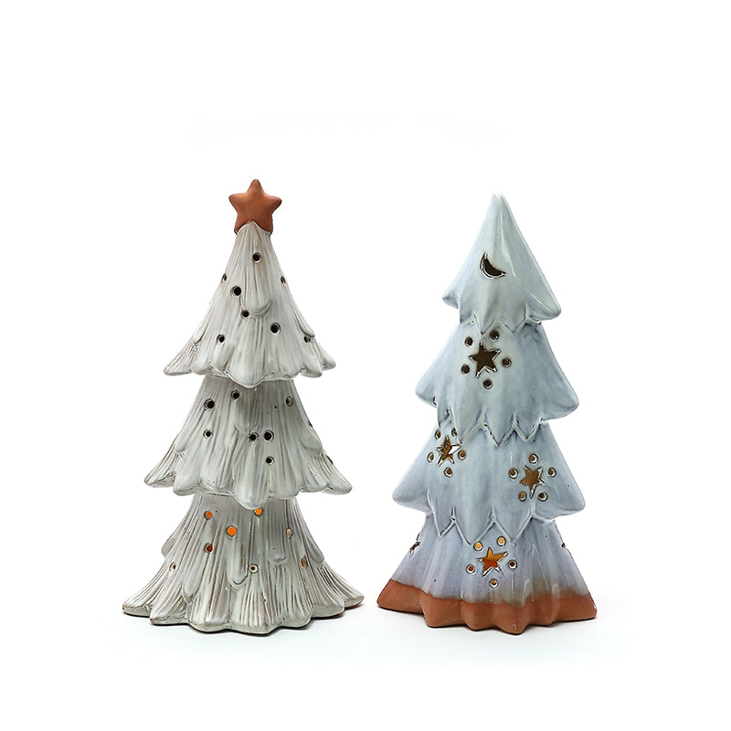 Ceramic lamp crafts Christmas tree LED small lights