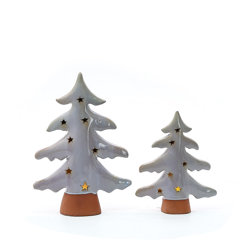 Ceramic lamp crafts Christmas tree LED small lights