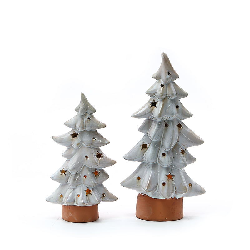 Ceramic lamp crafts Christmas tree LED small lights