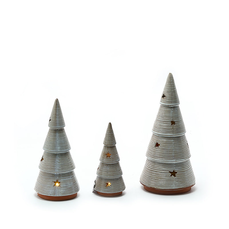 Ceramic lamp crafts Christmas tree LED small lights